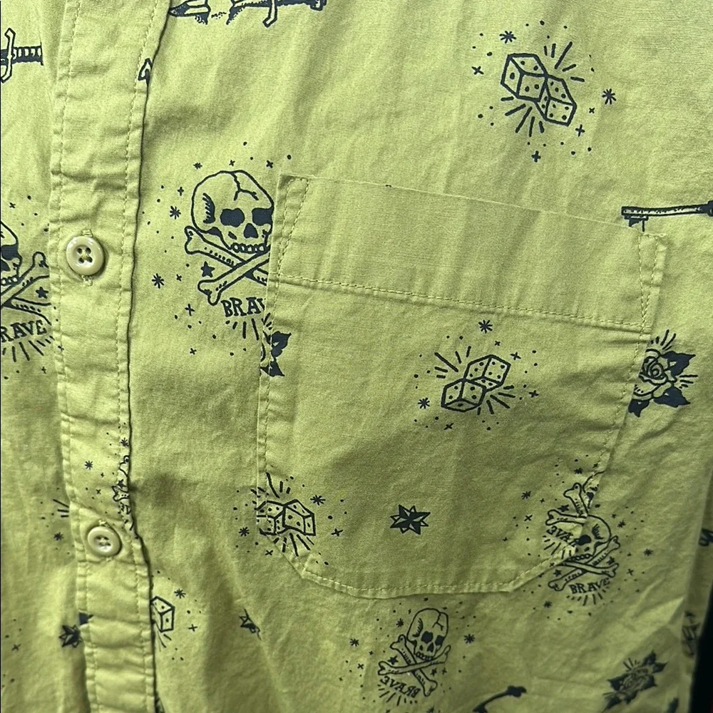 Lucky Brand Olive Green Casual Button Down Shirt - Picture 6 of 7